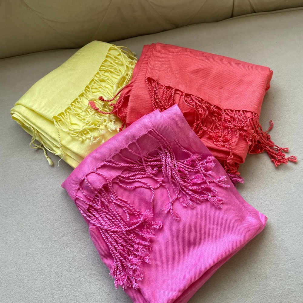 3 vibrant colorful scarves- like new!